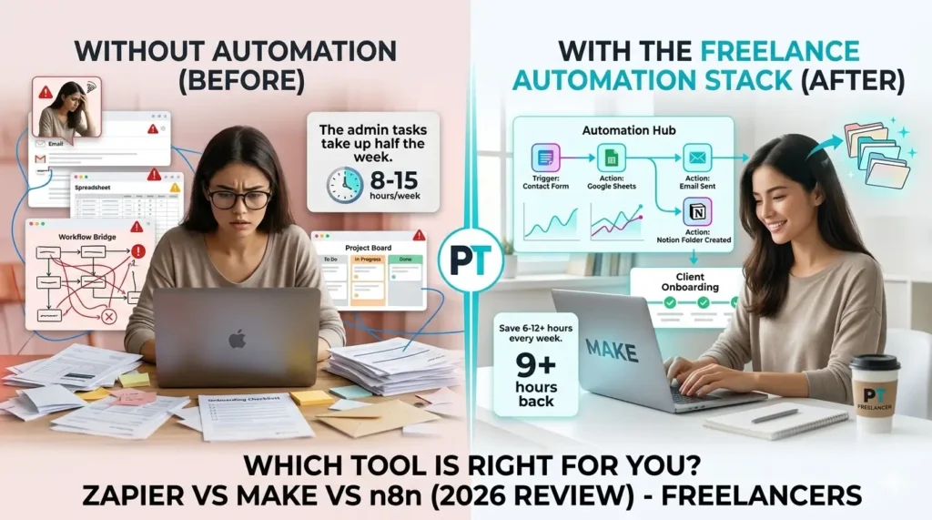 Best automation tools for freelancers in 2026 — comparison of Zapier, Make, and n8n