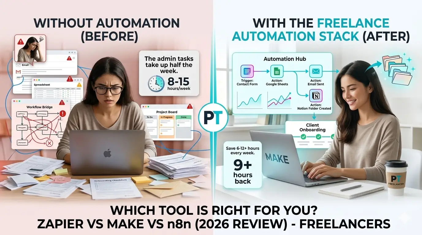 Best automation tools for freelancers in 2026 — comparison of Zapier, Make, and n8n