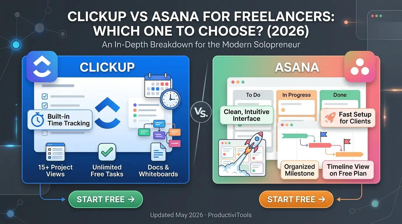 Home 5 ClickUp vs Asana for freelancers 2026 — which project management tool wins