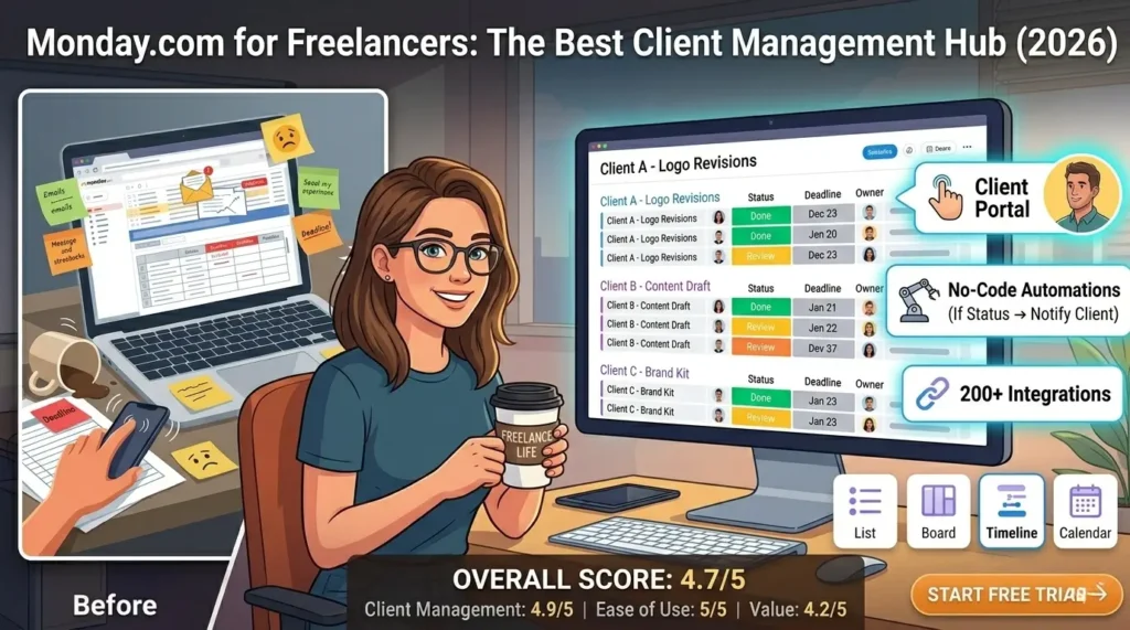 Monday.com review for freelancers 2026 — is it worth the price for solo freelancers
