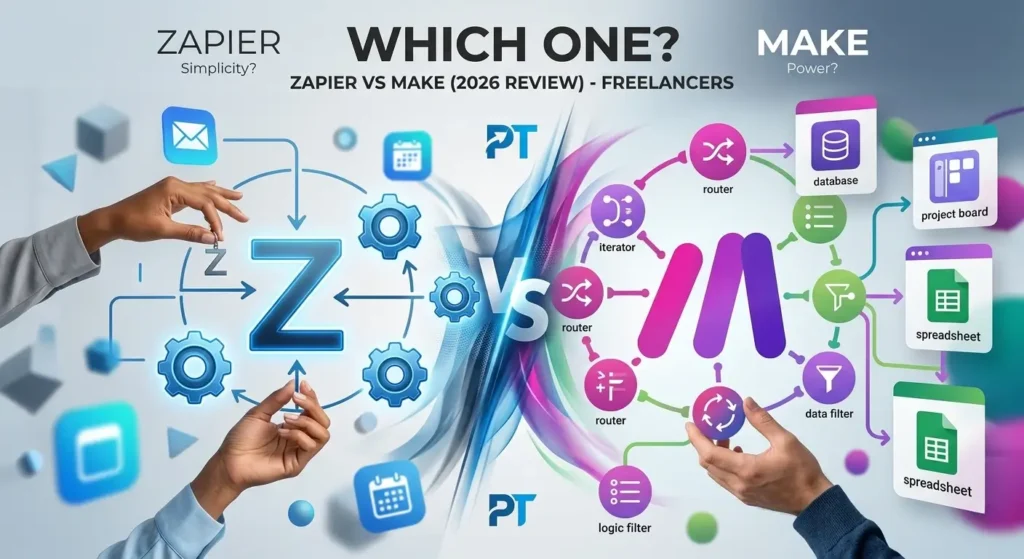 Zapier vs Make for freelancers — comparison of features, pricing and ease of use in 2026